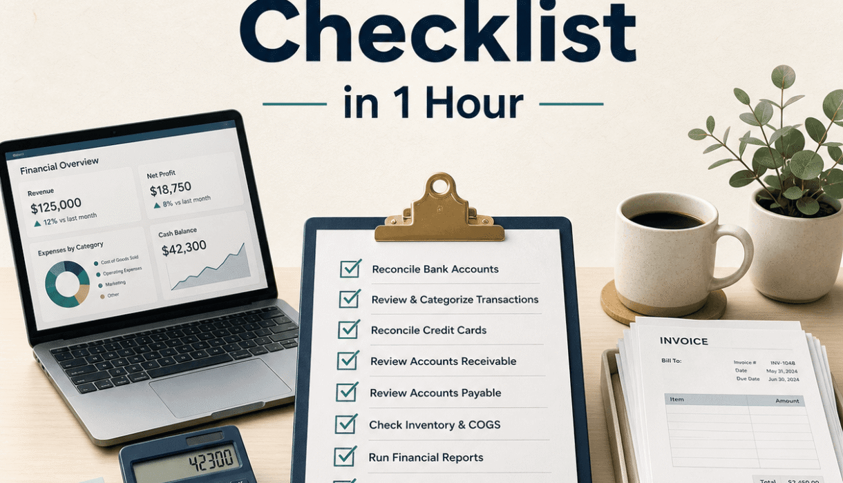 Monthly Close Checklist for Small Business (1 Hour)