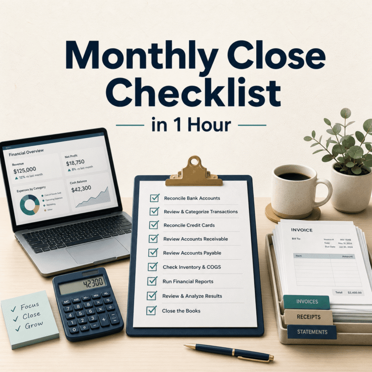 Monthly Close Checklist for Small Business (1 Hour)